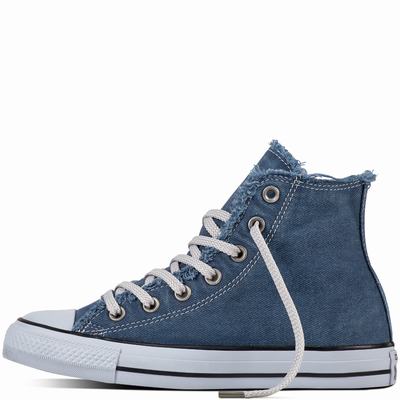 Converse Chuck Taylor All Star Denim Washed High Tops Womens - Blue/Grey Shoes (391SWTDU)